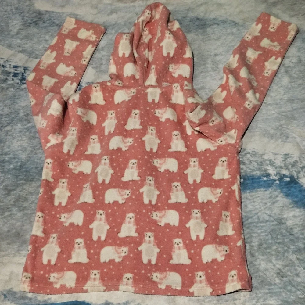 Gymboree Girls Polar Bear Fleece Hoodie Jacket Size 10 Pink Full Zip Winter